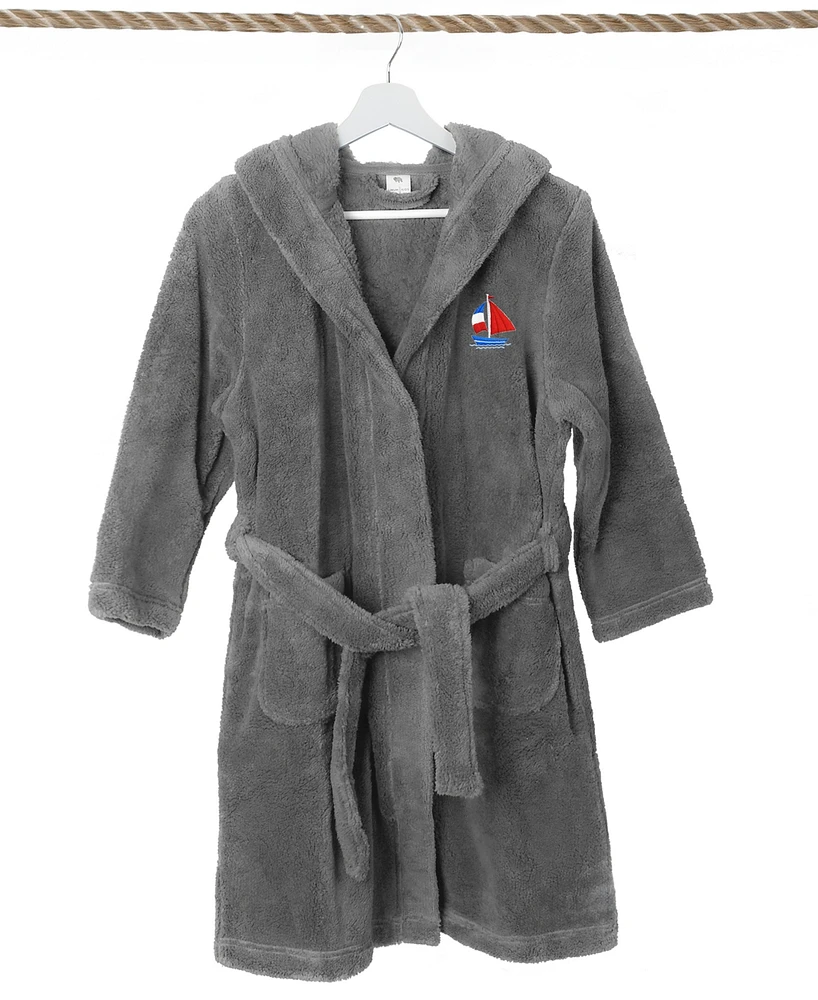 Linum Home Boat Kids Super Plush Double Brushed Hooded Bathrobe