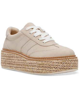 Dv Dolce Vita Women's Barkley Raffia Platform Lace-Up Sneakers