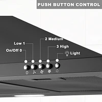 36-in 450-cfm Convertible Black Wall-Mounted Range Hood
