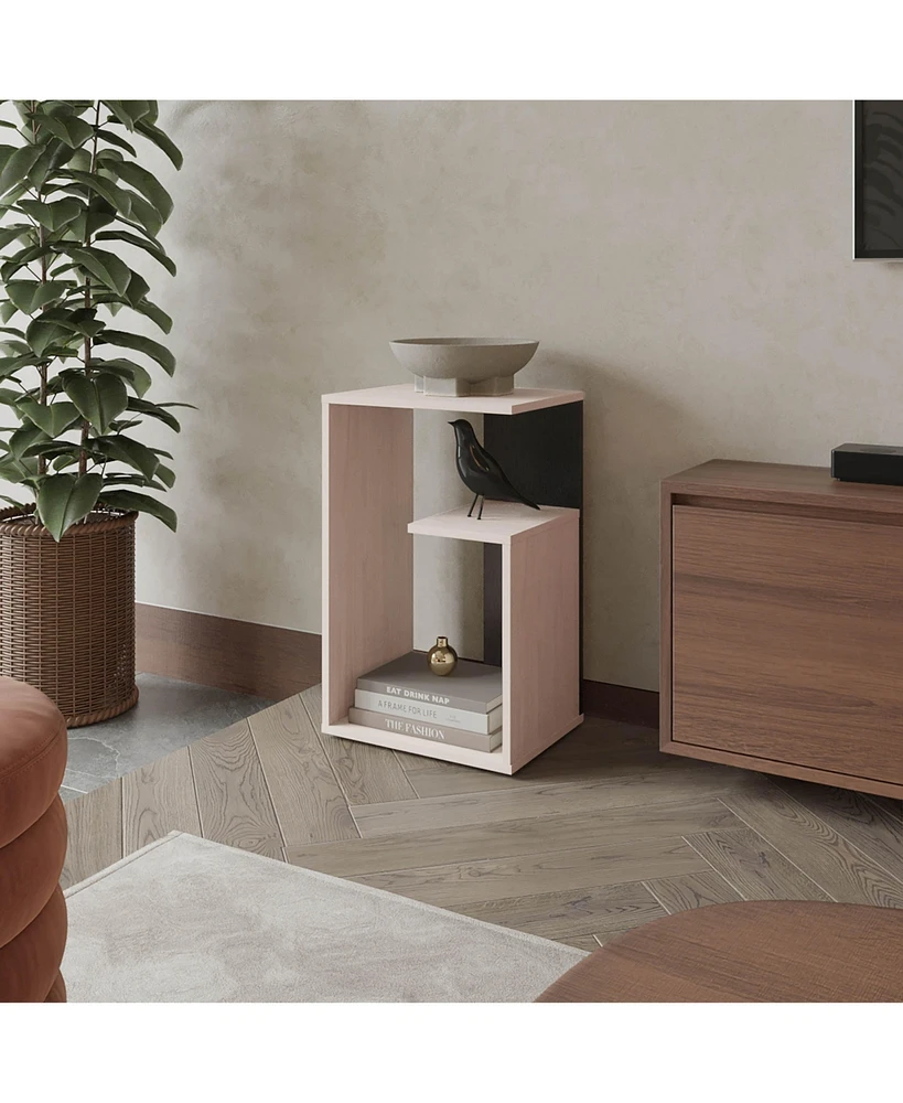 Fm Furniture Vega Side Table in Melamine with Open Storage