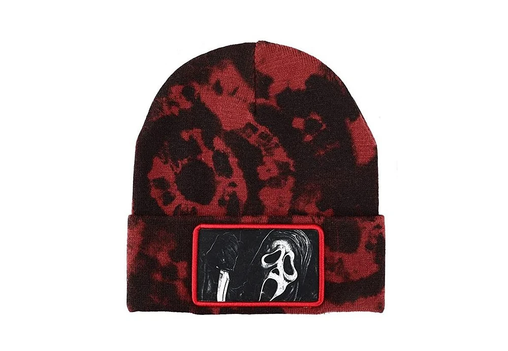 Scream Men's GhostFace Horror Movie Character Embroidered Patch Beanie Hat for Men