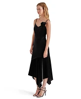 Steve Madden Women's Lucille Velvet Rosette Midi Dress