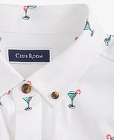 Club Room Men's Brushed Cotton-Blend Candy-Cane Print Shirt, Exclusively at Macy's