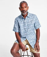 Club Room Men's Linen Mapleton Printed Short-Sleeve Shirt, Exclusively at Macy's