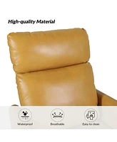 Hulala Home Lyle Contemporary Faux Leather Swivel Recliner