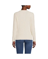 Lands' End Petite Drifter Cable Crew Neck Sweater