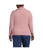 Lands' End Plus Long Sleeve Brushed Rib Wrap Top