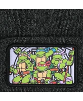 Teenage Mutant Ninja Turtles Men's Tmnt Dark Heather Grey Beanie with Sewer Screen Grab Patch