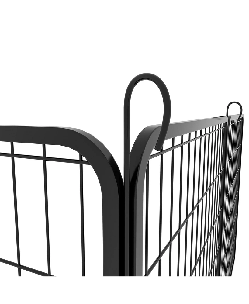 Slickblue 16-Panel Heavy-Duty Metal Playpen with Door, 39.37"H Dog Fence and Pet Exercise Pen for Outdoor Use