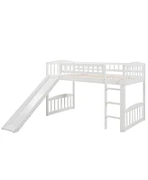 Slickblue Twin Size Loft Bed with Slide and Ladder for Fun and Space-Saving Kids' Room