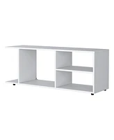 Fm Furniture Tubac Tv Rack in Melamine With Open Storage, White