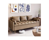 gaomon Sofa Couches, Sofas with Storage Under Seat Modern Faux Leather Couch for Living Room Office Button Tufted Design