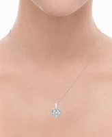 Diamond Heart Cluster 18" Pendant Necklace (1/2 ct. t.w.) in 10k White Gold