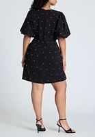 Eloquii Plus Pearl Mini Dress With Bows