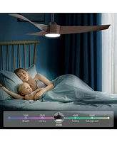 gaomon Ceiling Fan with Lights Remote Control 3CCT Dimmable 7 Speeds Reversible Noiseless Dc Motor Ceiling Fan for Low Ceiling Kitchen, Living Room