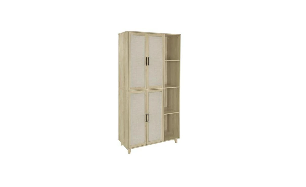 Slickblue 4 Door Cabinet with Shelves Adjustable Inner Shelves, Storage