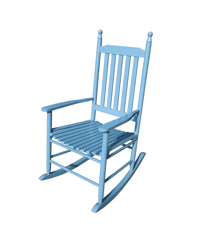 Slickblue Wooden Porch Rocker Chair for Relaxing Outdoor Comfort – Durable Design Patios, Porches, and Gardens