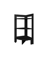 Fm Furniture Gisela Corner Shelf With Three Shelves, Black