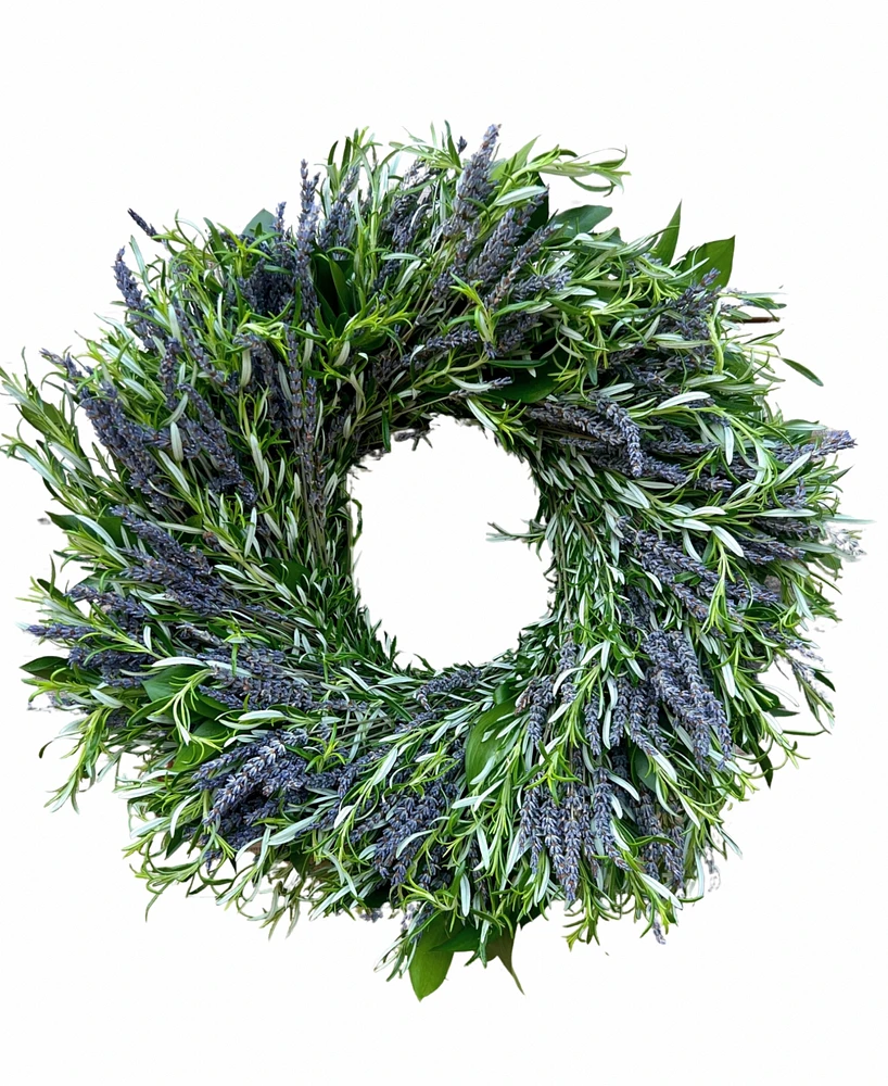 GreenishBlu Real Aromatic Wreath Dried Lavender and Rosemary, 22"