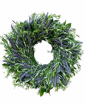 GreenishBlu Real Aromatic Wreath Dried Lavender and Rosemary, 22"