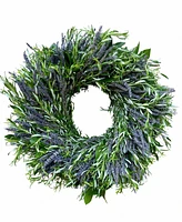 GreenishBlu Real Aromatic Wreath Dried Lavender and Rosemary, 22"