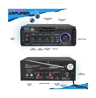 Pyle Stereo Power Amplifier With Bluetooth, Rca, Usb/Sd/Fm, 100 Watt