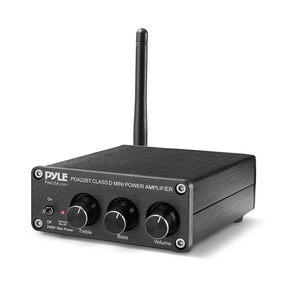 Pyle Compact Bluetooth Stereo Power Amplifier With 2 x 100 Watt Max Output