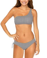 Raisins Juniors Striped Asymmetric Bikini Top Luna Bottoms