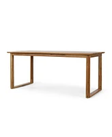 Rustic Acacia Wood Slatted Outdoor Dining Table