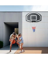 Wall-mounted basketball hoop, 28.5 x 18 inches shatterproof back, folding hoop, durable hoop and all-weather mesh for indoor and outdoor use