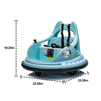 12V ride on bumper car for kids, electric car for kids,1.5-5 Years Old, W/Remote Control, Led Lights, Bluetooth & 360 Degree Spin