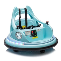 12V ride on bumper car for kids, electric car for kids,1.5-5 Years Old, W/Remote Control, Led Lights, Bluetooth & 360 Degree Spin