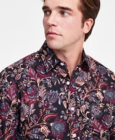 Club Room Men's Eden Short Sleeve Button-Front Floral Print Shirt, Exclusively at Macy's