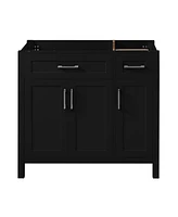 [Cabinet Only] 36" Black Bathroom Vanity (Sink not included)