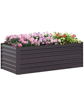 Galvanized Raised Garden Bed Kit, Large and Tall Metal Planter Box for Vegetables, Flowers and Herbs, Reinforced, 6' x 3' x 2', Dark Gray