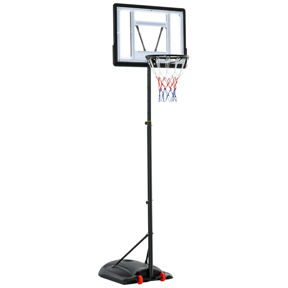 Basketball Hoop Outdoor, Portable Basketball Goal, 5.5FT-7.5FT Height Adjustable with 33'' Backboard and Wheels for Kids Junior Adults Use