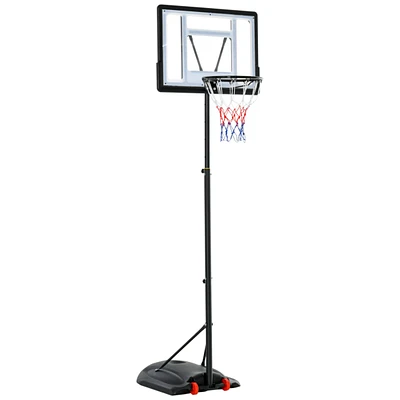 Basketball Hoop Outdoor, Portable Basketball Goal, 5.5FT-7.5FT Height Adjustable with 33'' Backboard and Wheels for Kids Junior Adults Use