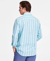 Club Room Men's Alba Stripe Woven Long-Sleeve Button-Down Shirt, Exclusively at Macy's