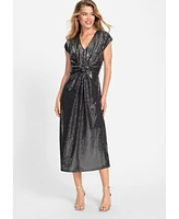 Olsen Women's Silver Sequins Midi Dress