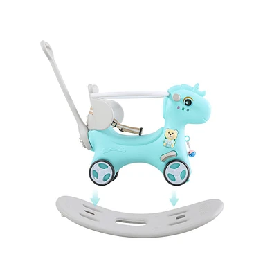 Slickblue Rocking Horse for Toddlers, Safe and Durable Plush Ride-On Toy for Kids