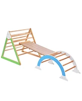 Slickblue Wooden Climbing Triangle Toys for Kids - Safe Indoor and Outdoor Play Equipment