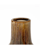 LuxenHome Earth Tones Ombre Stoneware Vase