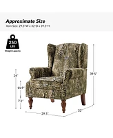 Hulala Home Jim Traditional Armchair with Thick Cushion