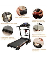 Ksports 16.5 In Wide Foldable Home Treadmill w/ Bluetooth & Fitness Tracking App