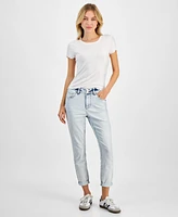 Indigo Rein Juniors' Mid-Rise Light-Wash Cropped Jeans