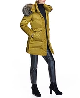 Julia & Stella by Maximilian Women's Puffer Coat with Shearling Trim