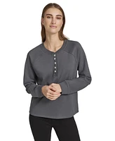 Andrew Marc Sport Women's Embellished Fleece Crewneck Sweatshirt