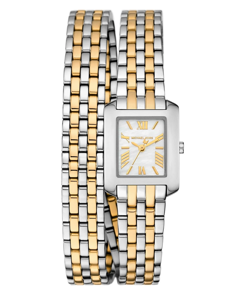 Michael Kors Women's Emery Three-Hand Two-Tone Stainless Steel Double Wrap Watch 22mm