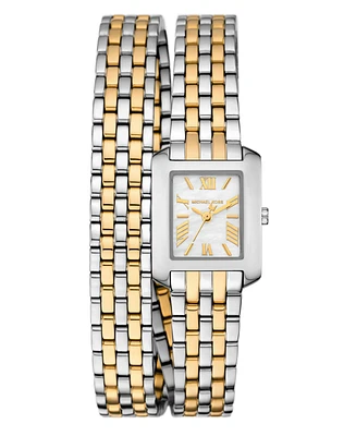 Michael Kors Women's Emery Three-Hand Two-Tone Stainless Steel Double Wrap Watch 22mm