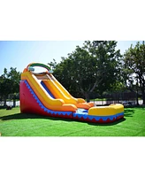 JumpOrange Commercial Grade Inflatable 18' Rainbow Cloud Super Party Water Slide, 100% Pvc Vinyl With Air Blower